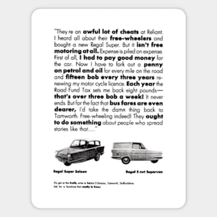 RELIANT REGAL - advert Magnet